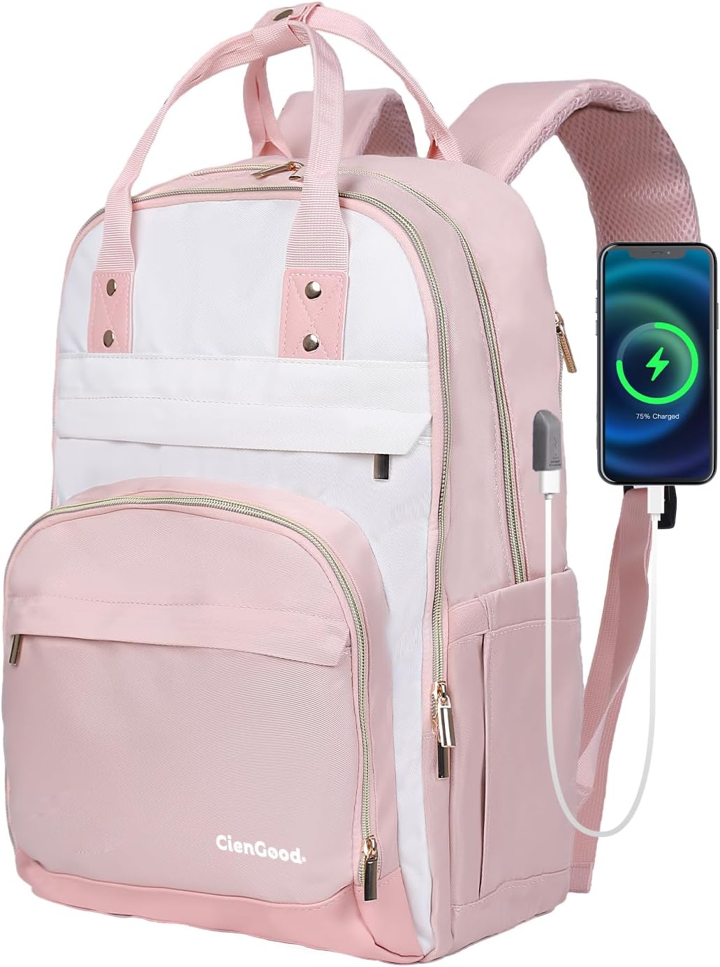 Laptop Backpack for Women Bag with USB Charging Port, 15.6 Inch Work Travel Backpack, College Bookbag Waterproof Business Computer Backpack Anti-theft Casual Backpacks for Nurse Teacher