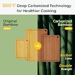 Planche à découper en bambou Keechee, planches à découper en bois durables pour la cuisine avec des rainures profondes pour le jus et des poignées intégrées, idéale pour les charcuteries et la découpe de viande, légumes et fruits, cadeaux de cuisine idéaux