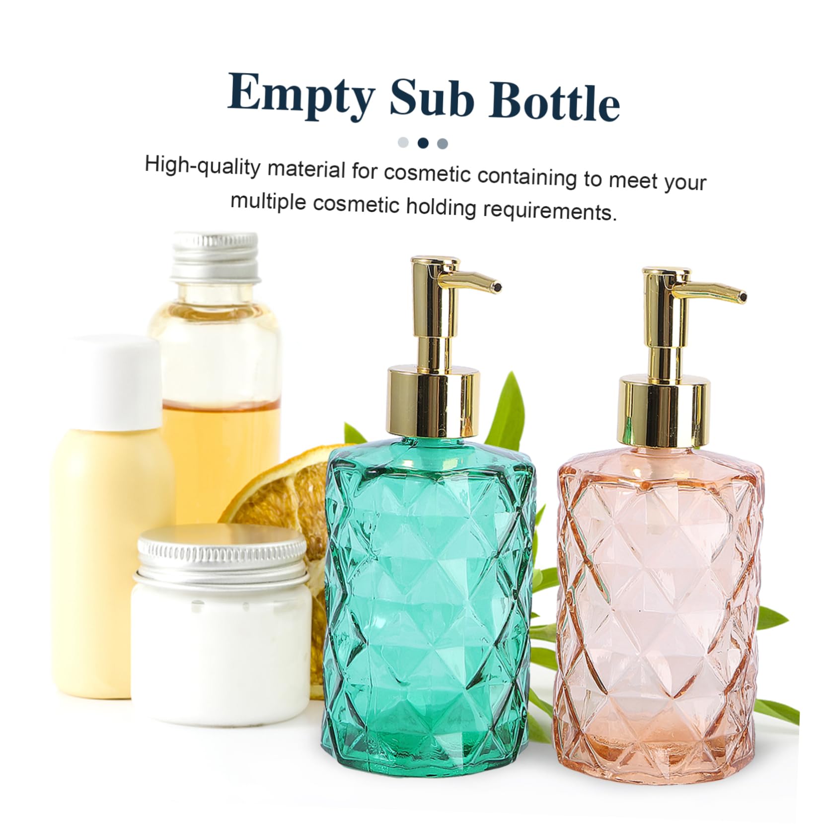 Botellas Dispensadoras de Vidrio con Bomba, 3 Piezas para Gel