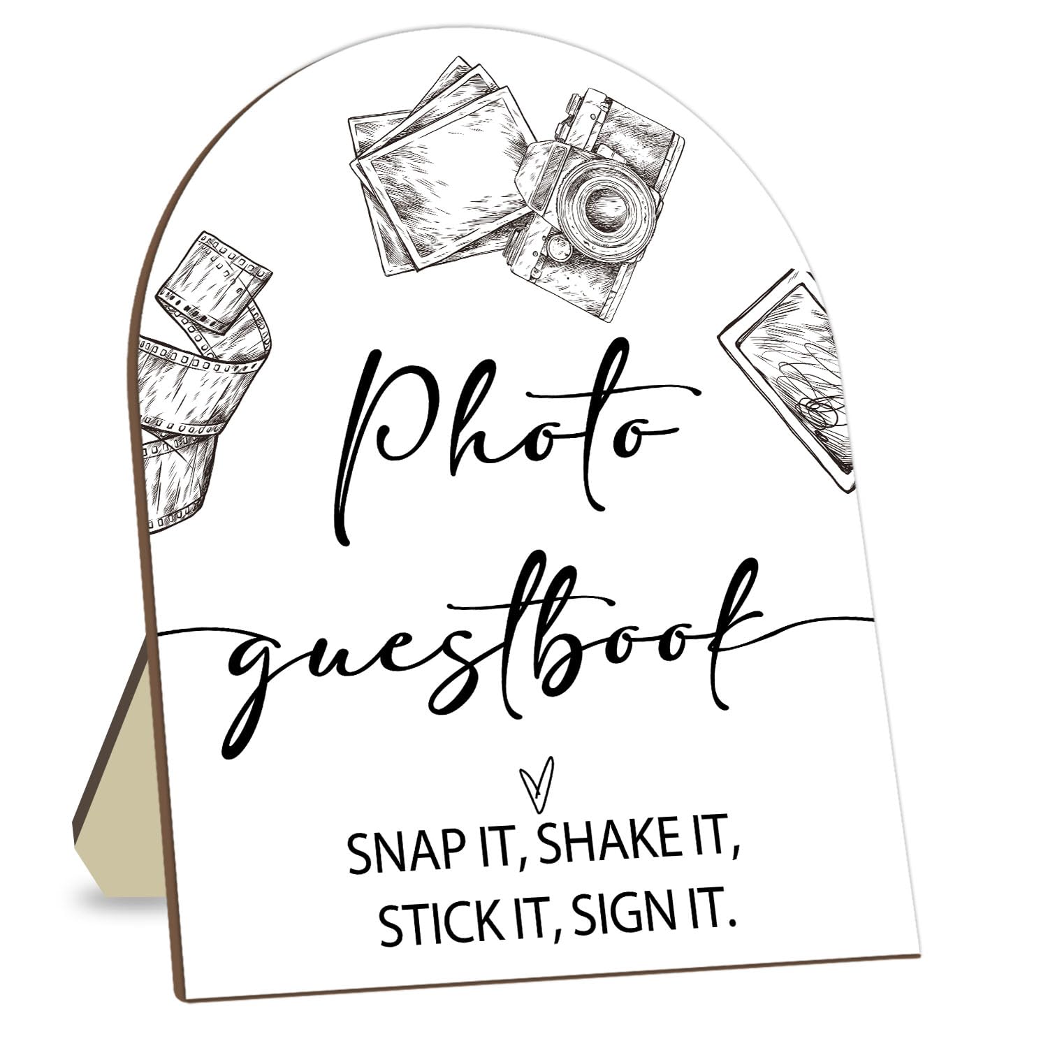 Wedding Photo Guestbook Desk Decor, Minimalism Style Welcome Sign, Bridal Shower Sign, Baby Shower Decoration Supplies, Wedding Reception Plaque with Stand 8 * 10In