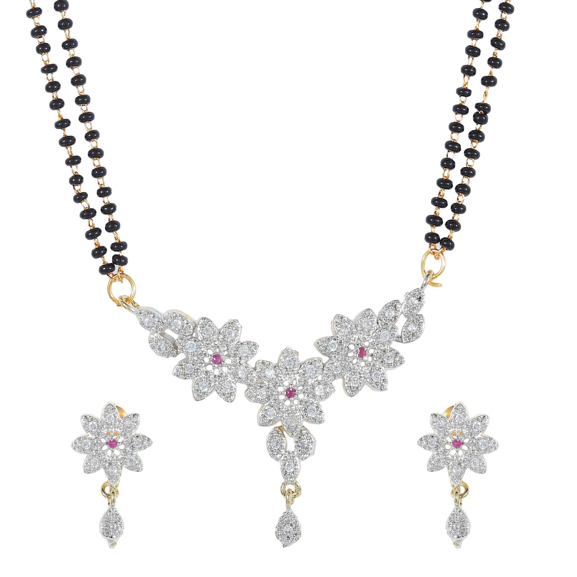 MadSwag Mangalsutra for Women Latest American Diamond Mangal Sutra with Chain and Earrings for Women (B07Y32WRTZ) Amazon Price History, Amazon Price Tracker