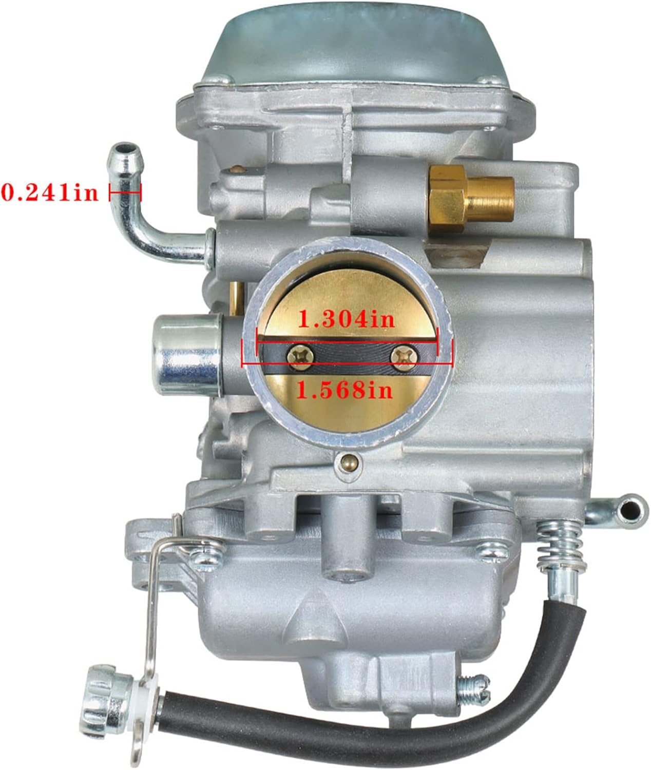 Carburetor Carb Replacement for 1994-1998 King Quad 300 LTF4WDX / 1999 King Quad 300 LTF300F 4x4 13200-19B92 Throttle Cable Threaded Type