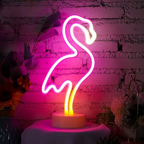 Miniatura 2 de Liliful Letrero de neón de piña, 3 unidades, luces de neón de flamenco rosa, palmera, luz de neón alimentada por USB, luces de neón alimentadas por
