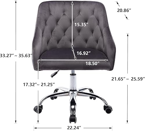 Miniatura 3 de ClassHouze Silla de escritorio de oficina cómoda silla de oficina silla de oficina moderna tapizada silla giratoria de terciopelo ajustable silla de