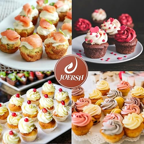Miniatura 7 de JOERSH Paquete de 2 moldes para magdalenas antiadherentes, 24 tazas de silicona, moldes de silicona para hornear magdalenas, tartas y pan