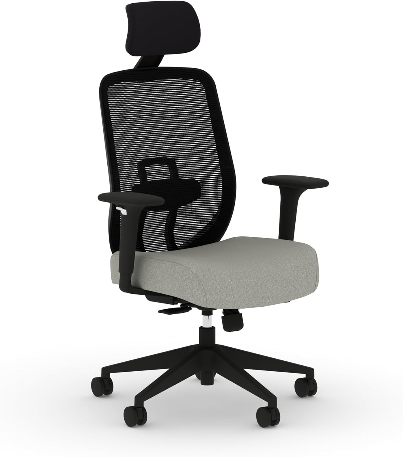 HON Altern Ergonomic Office Chair with Headrest, Arms, Wheels, Foam Cushion Seat, Mid Back Home Office Desk Chair Comfy, Gaming Chair, Height Adjustable Arms, Synchro-Tilt, Black Frame, Fog