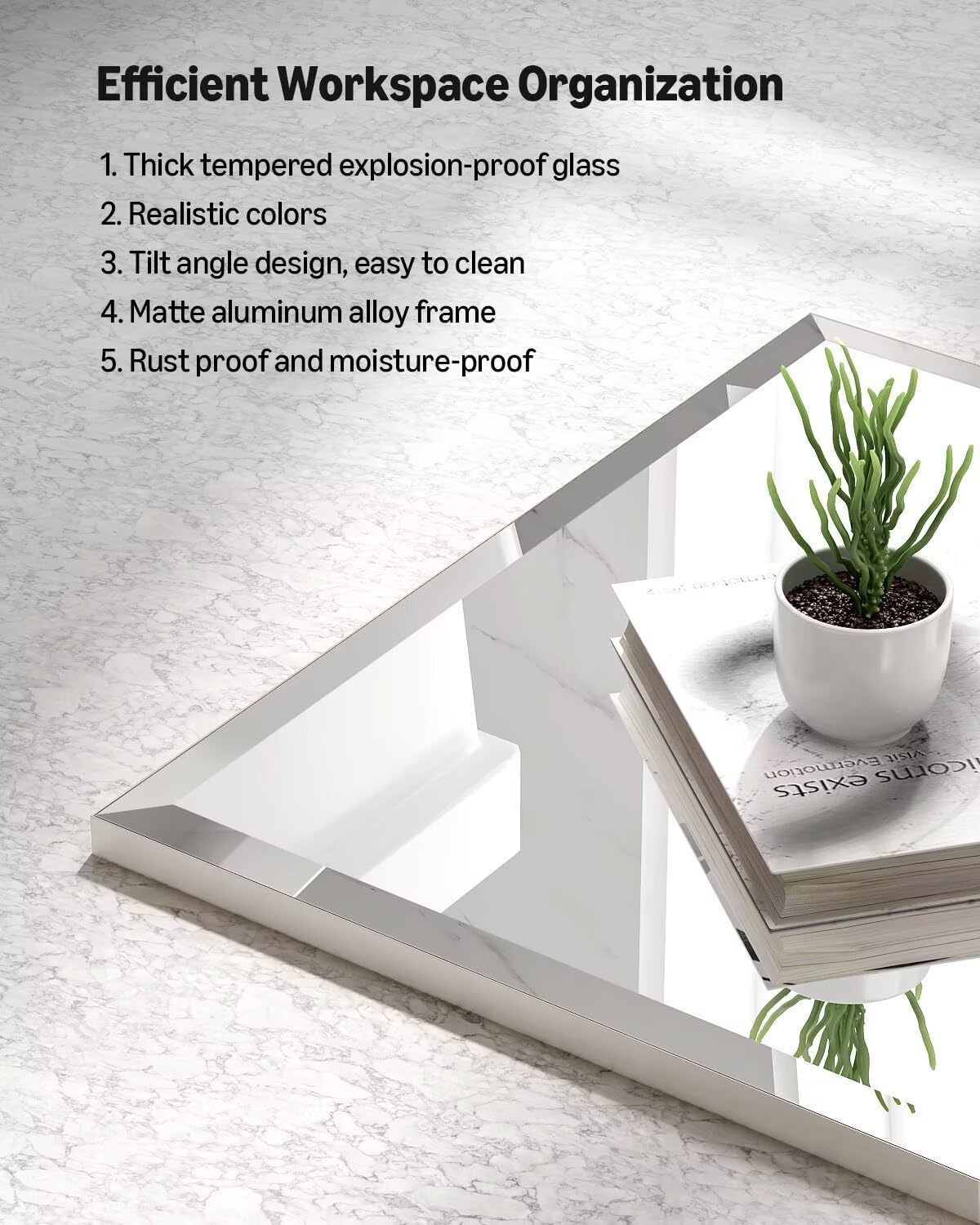 MZON 24x30 Bathroom Vanity Mirror for Wall with Beveled Edge, Ultra-Thin Metal Frame HD Mirror, Rectangular Wall Mounted Mirror for Bathroom Sink, Vertical or Horizontal, Brushed Nickel