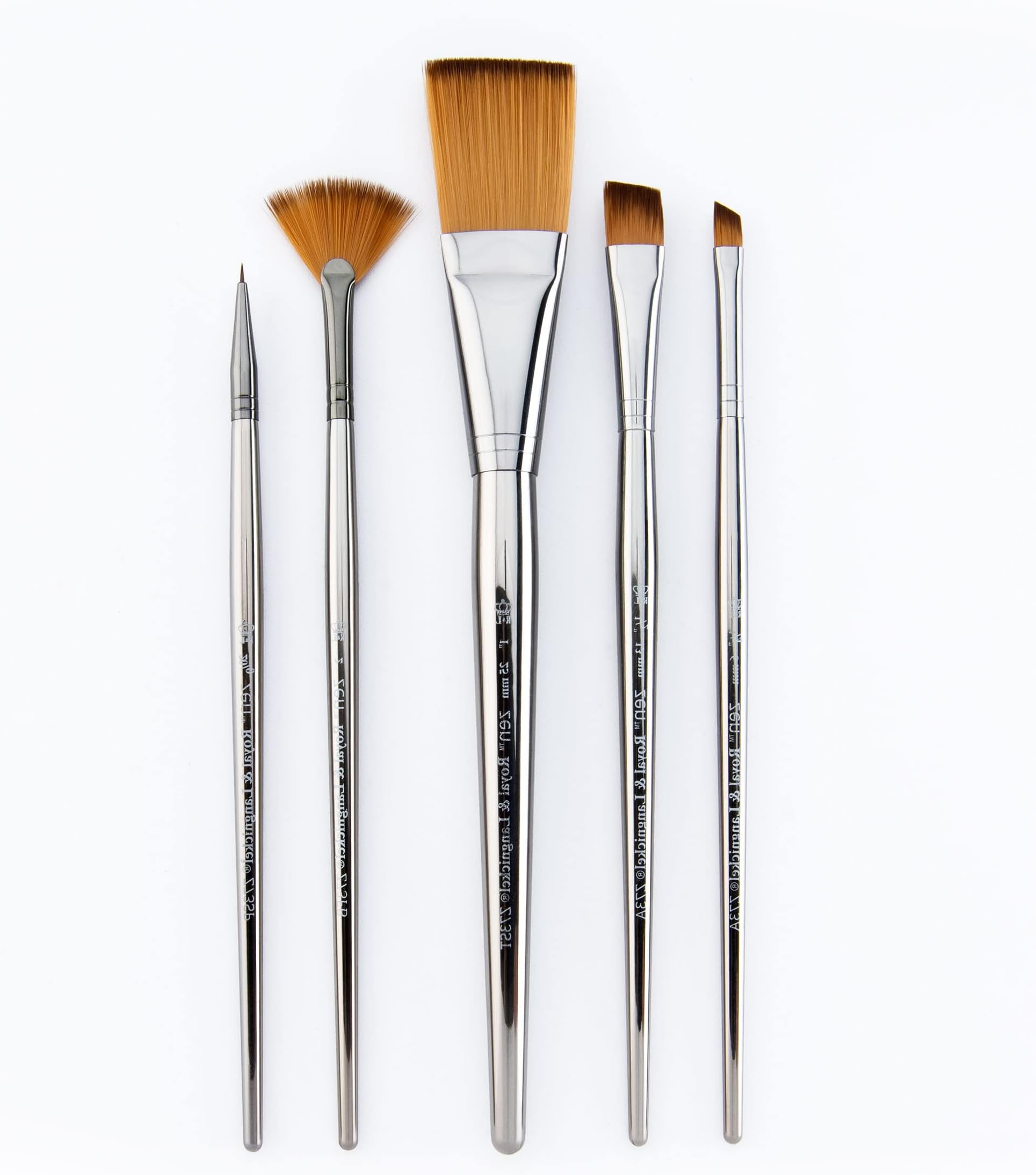 Royal & LangnickelZen 5pc Standard Handle Brush Set, Includes - Stroke, Fan, Angular & Spotter Brushes