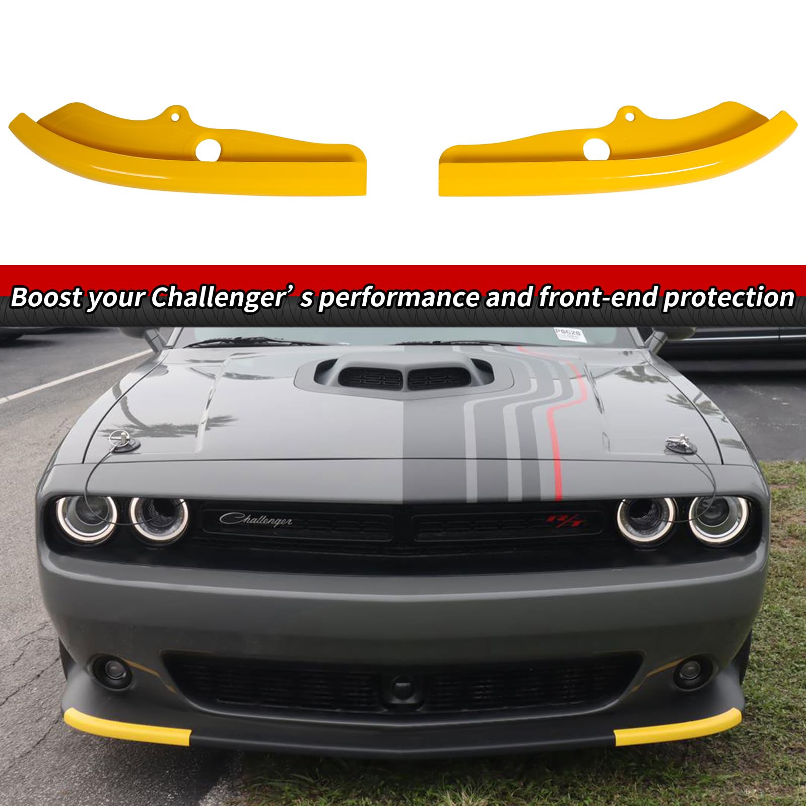 Gloss Yellow Front Bumper Chin Lip Splitters Guard For Dodge Challenge – Cars Mania - View #5