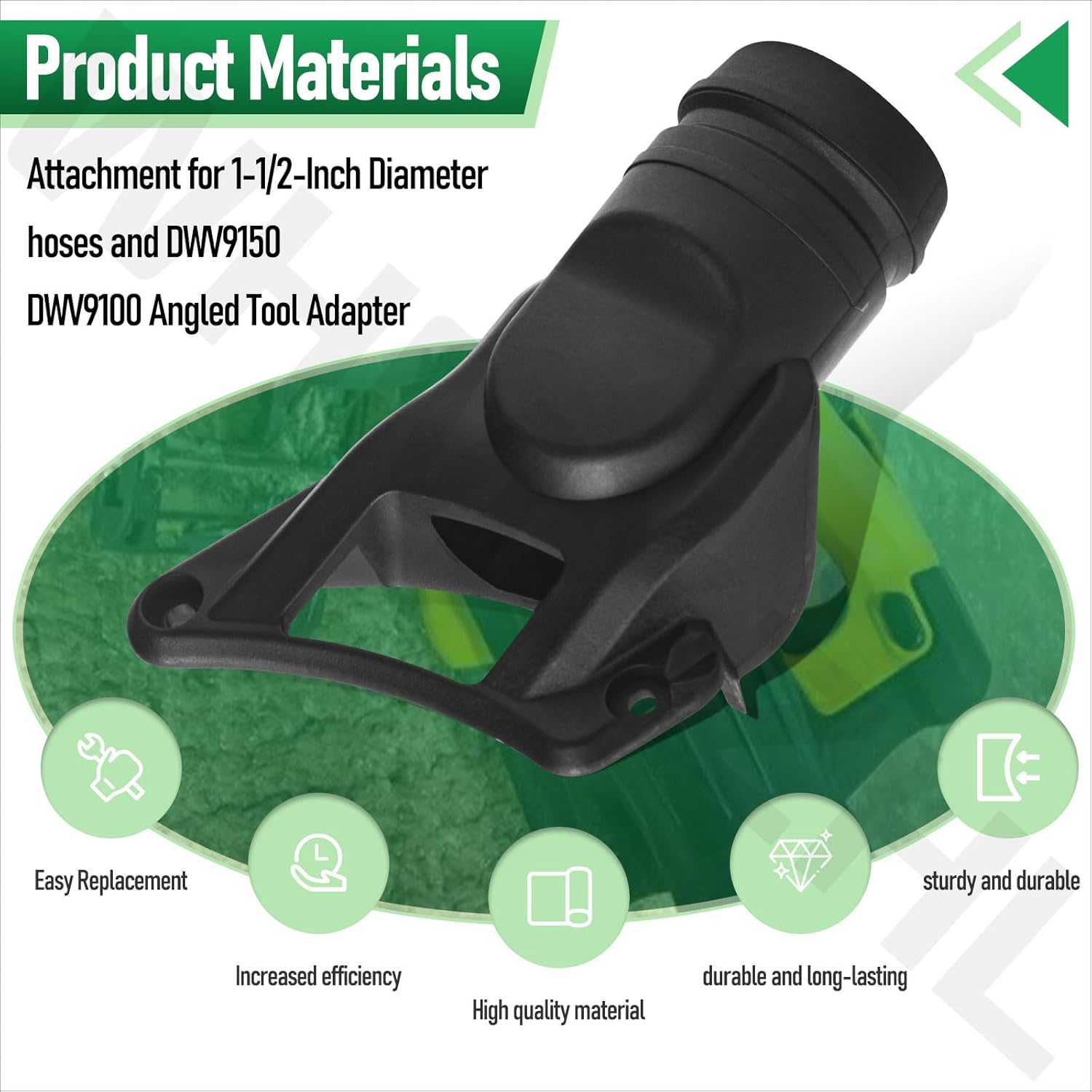 ​​​DCS577DC N555341 Dust Collection Adaptor Compatible with Dewalt DCS577 7-1/4" Worm Drive style saw - Fits 1-1/2" Diameter Hoses