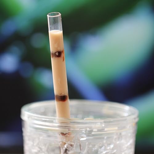 Miniatura 2 de Dakoufish Pajitas reutilizables para batidos de 10 pulgadas de largo, boca ancha, de plástico, rectas, para batidos, juego de 6 con cepillo de