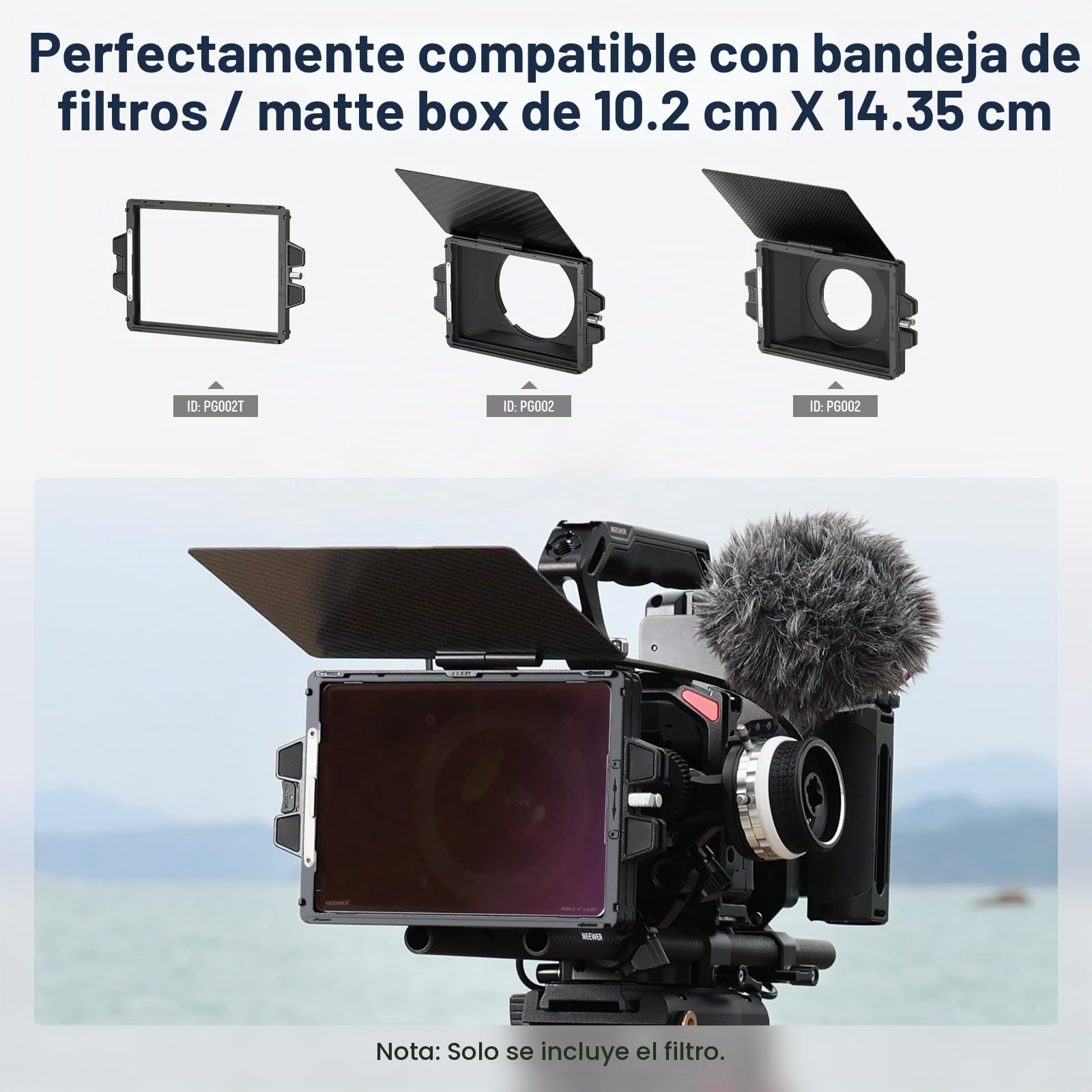 NEEWER Filtro ND Cuadrado ND0,3 (1 Parada), 4 x 5,65 Pulgadas, Doble Cara 30 Multi Nano Revestido, Filtro de Densidad Neutra para NEEWER Matte Box, Compatible con Tilta, Compatible con SmallRig
