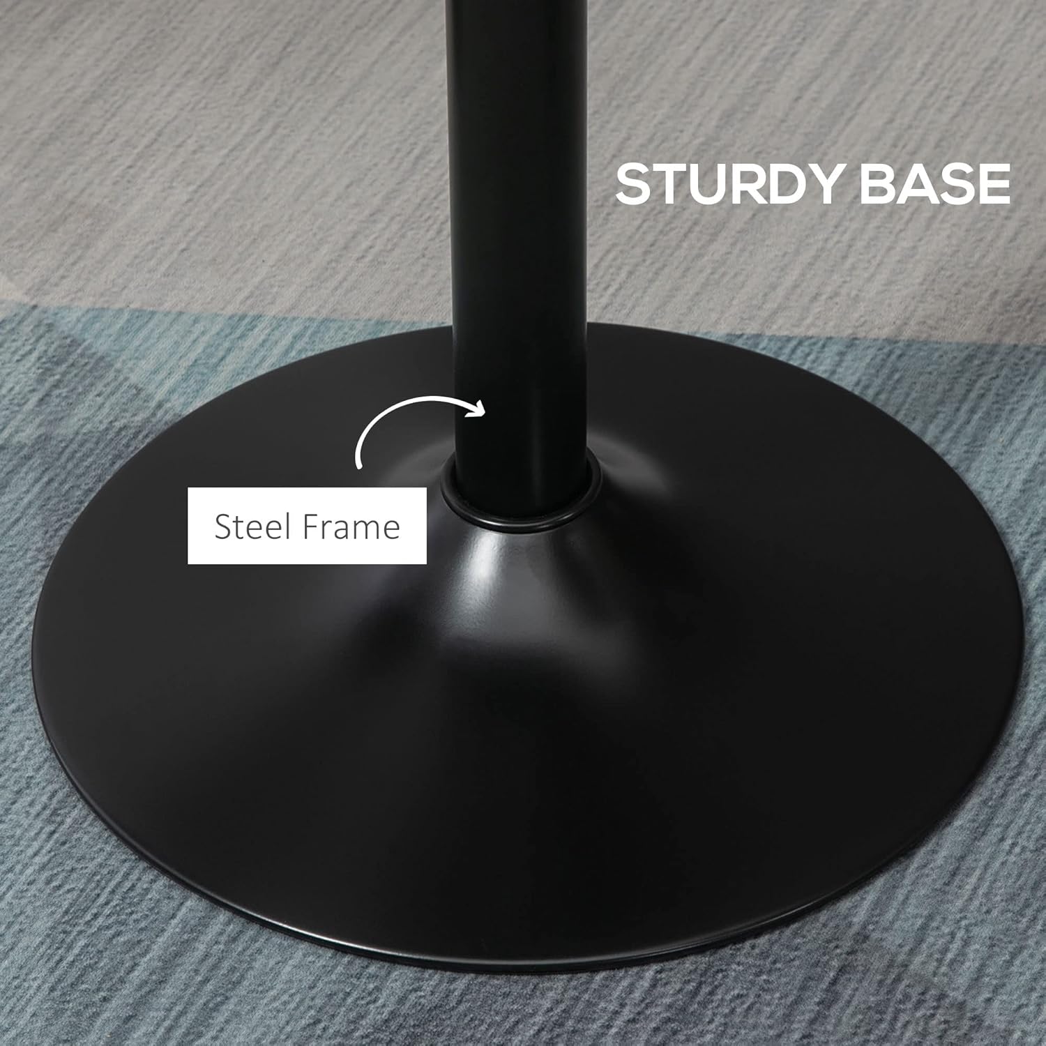 HOMCOM 41" H Rustic Industrial Metal Elm Wood Top Bar Height Standing Pub Table