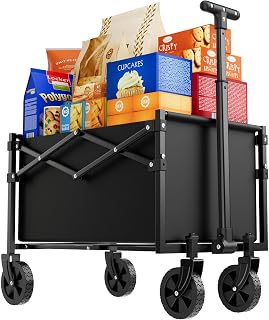 Lite Collapsible Folding Wagon - Lightweight Utility Cart, 50L Capacity, 220 lbs Load, Compact Fold, Perfect for Beach, Garden, Shopping, Outdoor Activities