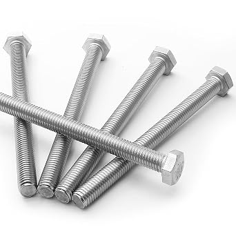 M8-1.25 x 100mm Hex Head Bolt Screw, 5PCS | 304 A2-70 Stainless Steel, Fully Threaded, Durable, Construction/Builders/Industrial Use