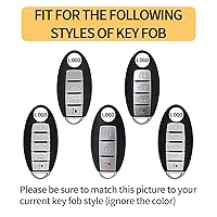 Vista 4 de TANGSEN Funda para llavero TPU Compatible con Infiniti EX FX G JX M Q QX Nissan Altima Armada Cube GT-R Murano Versa Textura de fibra de carbono
