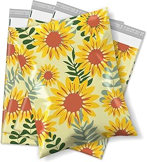 Metronic Poly Mailers 14.5x19 Inch Shipping Bags for Clothes,Self Adhesive Shipping Envelopes for Small Business,Waterproof Mailers Poly Bags for Shipping,Packaging Mailing Bags Sunflower 50pc