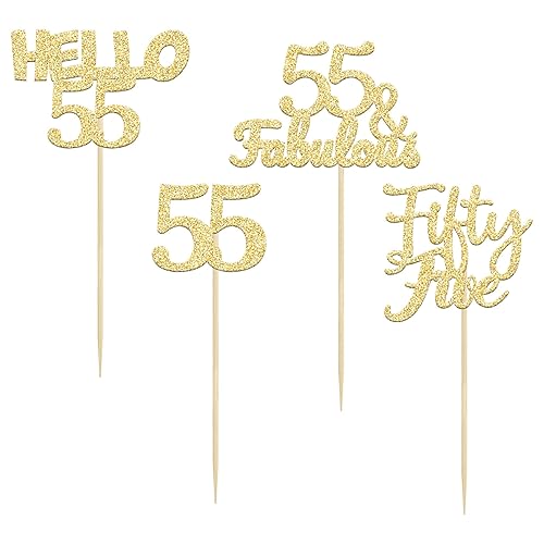 Miniatura 119 de Gyufise 24 piezas de adornos dorados para cupcakes de 10.º cumpleaños con purpurina dorada de doble dígito Hello 10 Ten Cupcake Picks para fiesta