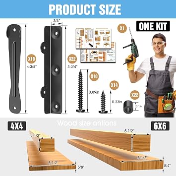Louver Bracket Kit, Louver Hardware Set,Window Shutter Hardware,Deck Sunblind System for Fence,Garden, Shutters and Blinds (1)