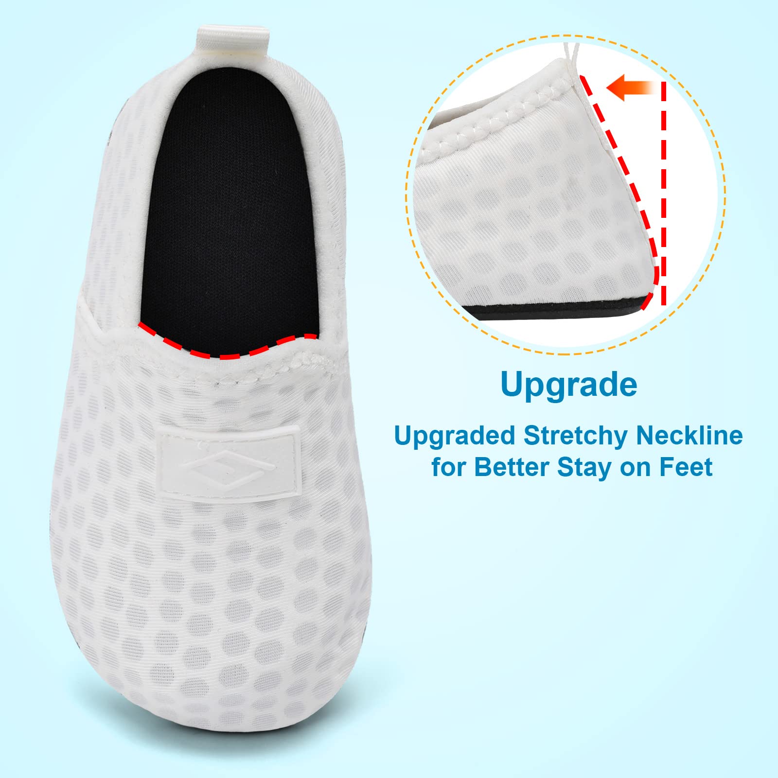 Lefflow Baby Boys Girls Gifts Shoes Baby Infant Water Shoes Toddler Pool Beach Swim Socks Shoes White Toddler Boy Girl Barefoot Shoes Essentials Size