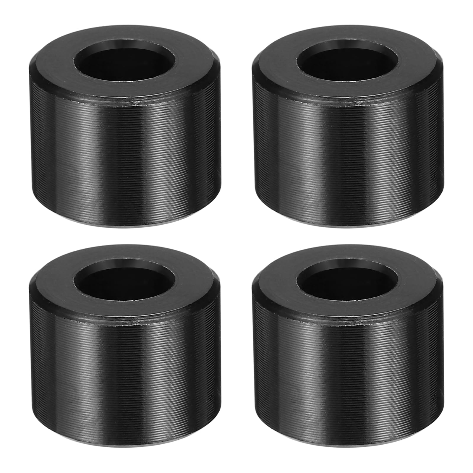 MECCANIXITY 4pcs M6 Metal Spacers, M6 x 1/2" OD x 3/8" L Aluminium Spacer Round Unthreaded Standoff Bushing Plain Finish for Screw Bolts, Black