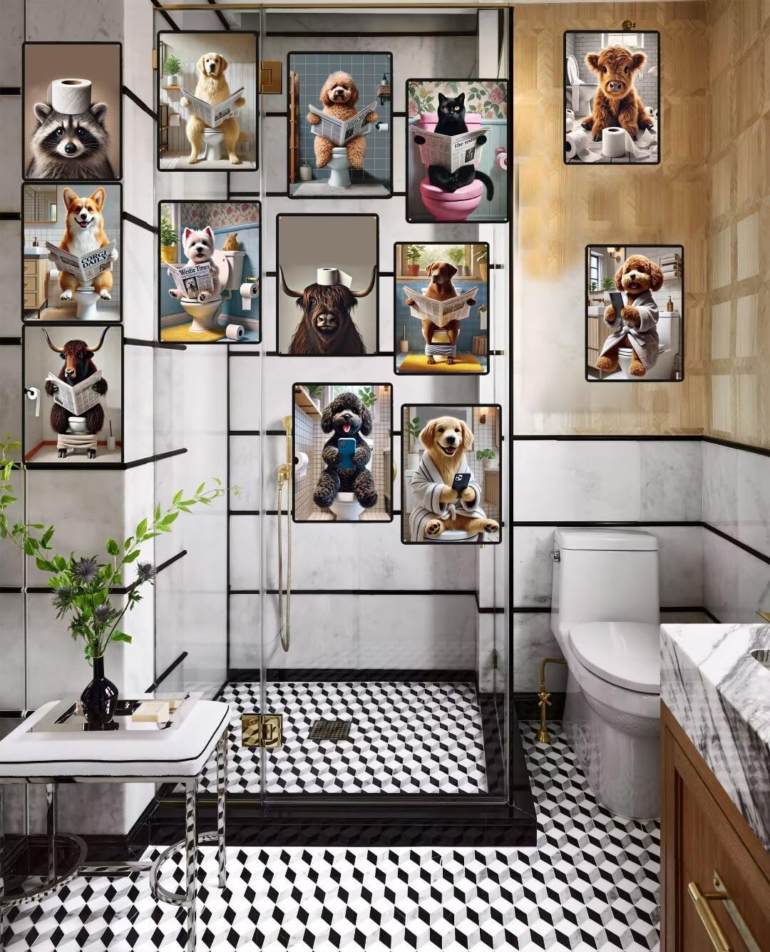 Poodle in Bathrobe Tin Sign - 8x12 Inches Metal Tin Sign for Farmhouse Decor, Rustic Bathroom or Gift - Image 7