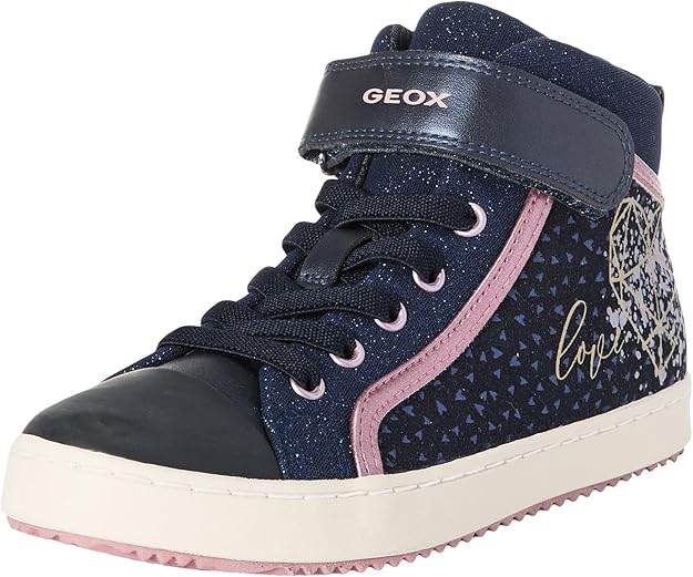 Geox J Kalispera Sneakers voor meisjes, zwart/paars, 31 EU, zwart paars, 31 EU