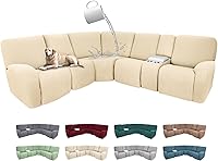 Vista 322 de Fundas 100% impermeables para sofá reclinable seccional, fundas para sofá reclinable en forma de L, funda para sofá seccional de esquina