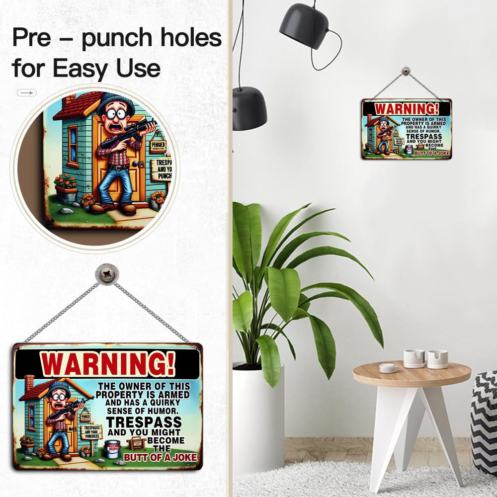 Targa In Metallo Retrò 20x30 Cm – Danger! Do Not Touch! This Will Kill You – Decorazione Parete - 2