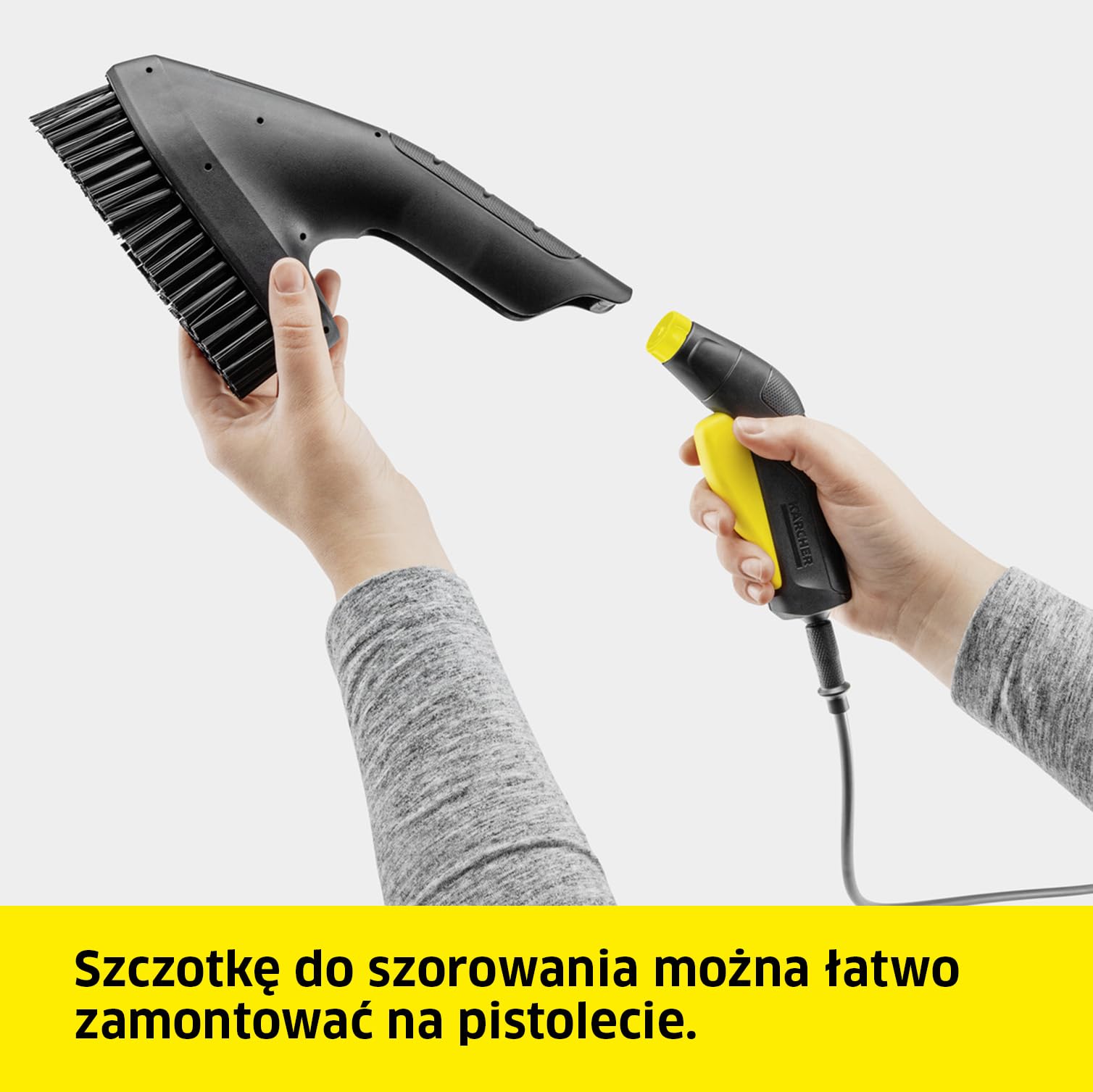 Kärcher szczotka do szorowania, do uporczywych zabrudzeń, twarde włosie, antypoślizgowy profil, łatwa w montażu, kompatybilna ze wszystkimi myjkami terenowymi OC 3