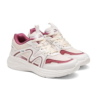 ASIAN Women s Blossom-18 Sneakers for Women & Girls | Lightweight, Stylish & Comfortable Casual Shoes with Memory Foam & Durable Grip | Perfect for Walking, Gym, College(WHTMAUVE)-UK 6