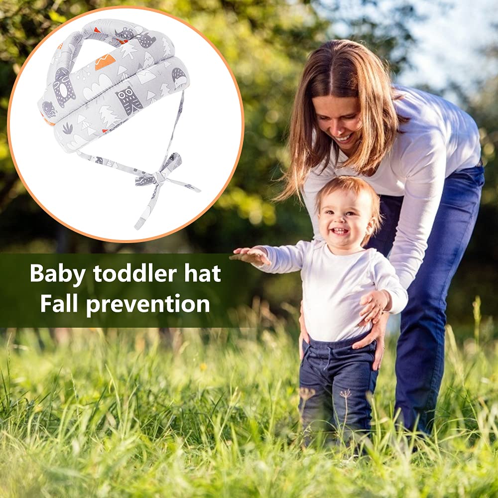 IULONEE Babyhelm Peuter Beschermende Hoed Baby Hoofd Beschermende Katoenen Hoed Peuter Verstelbare Veiligheidshelm (Roze
