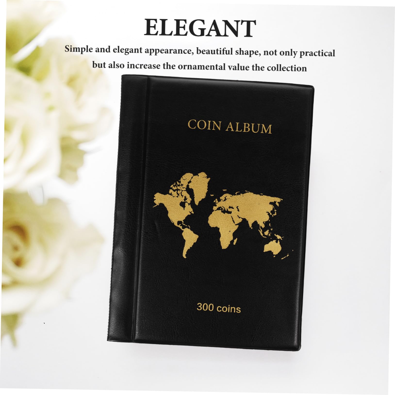 Didiseaon Álbum de Monedas Diseño Elegante y Páginas Transparentes Organizador de para Monedas Antiguas y Billetes para