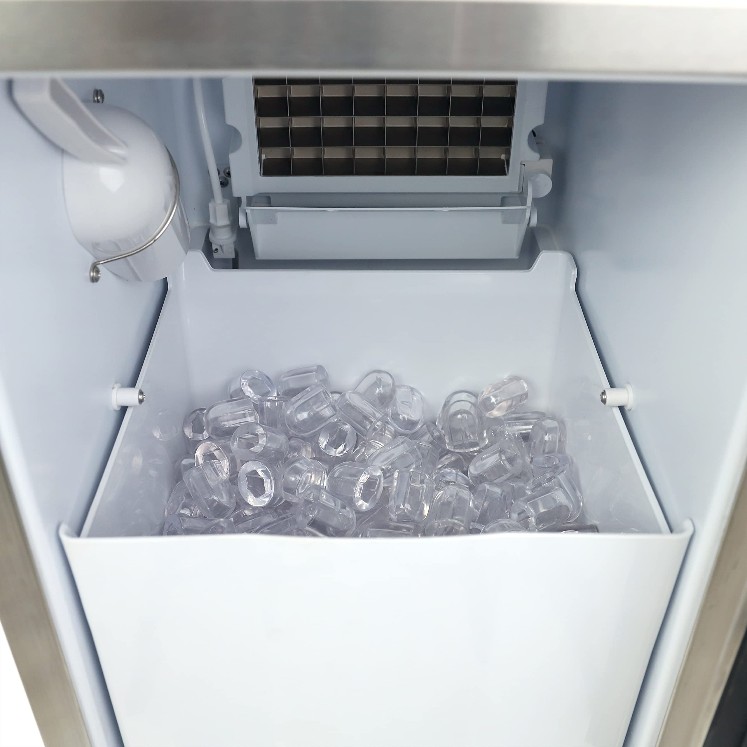 Avanti Elite Series Built-in Ice Maker in Stainless Steel OIM1550U3S | Large Clear Ice Cubes, 25 lbs. Freezer Storage, Under Counter or Cabinet | Outdoor Ice Machines, Commercial, for Home Kitchen on Fridge.com