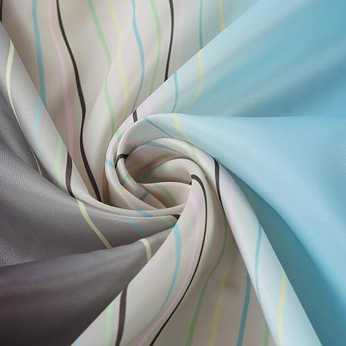 Vista 143 de Cortina de ducha de tela, estampado beige y tostado, cortinas de ducha con patrón de damasco bohemio de cachemira para baño, cortinas de baño Hudson