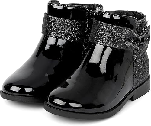 Gymboree Botines de piel sintética para niñas y niños pequeños