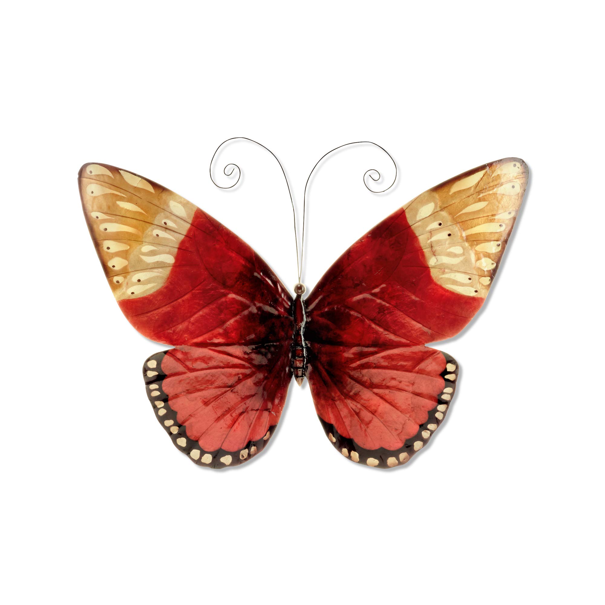 Eangee m512523 Wall Butterfly Metal Art Piece, Red