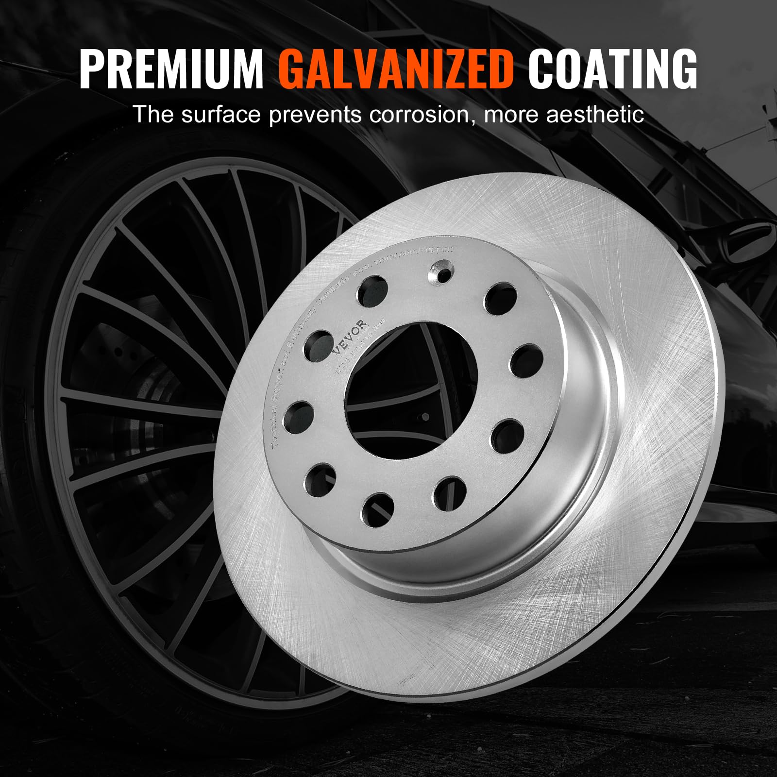 VEVOR Kit Freno Posteriore Compatibile 252,8 mm Dischi Freno 7,75 kg con Audi A3 (8P), VW Golf 5 6, Seat LEON, SKODA OCTAVIA, ALTEA, Kit di Sostituzione Pastiglie Freno in Ceramica, Rotori Posteriori