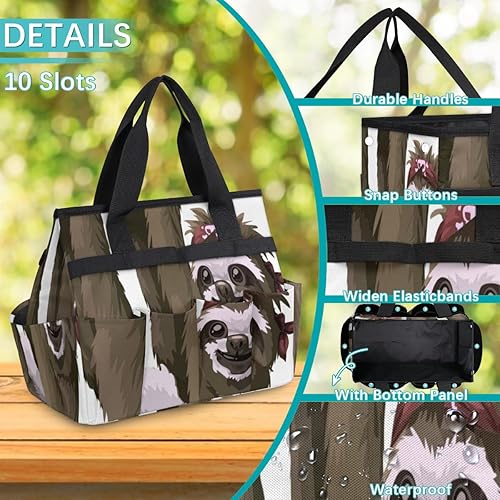 Miniatura 5 de Bolsa de herramientas de jardín de mono de acuarela para mujeres y hombres, bolsas de almacenamiento de herramientas de jardinería con 10 bolsillos,