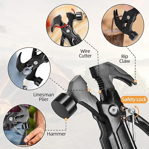 Miniatura 5 de Regalos navideños para hombres, martillo multiherramienta 15 en 1 de Navidad, elefante blanco, regalos de cumpleaños para hombres, papá, marido,