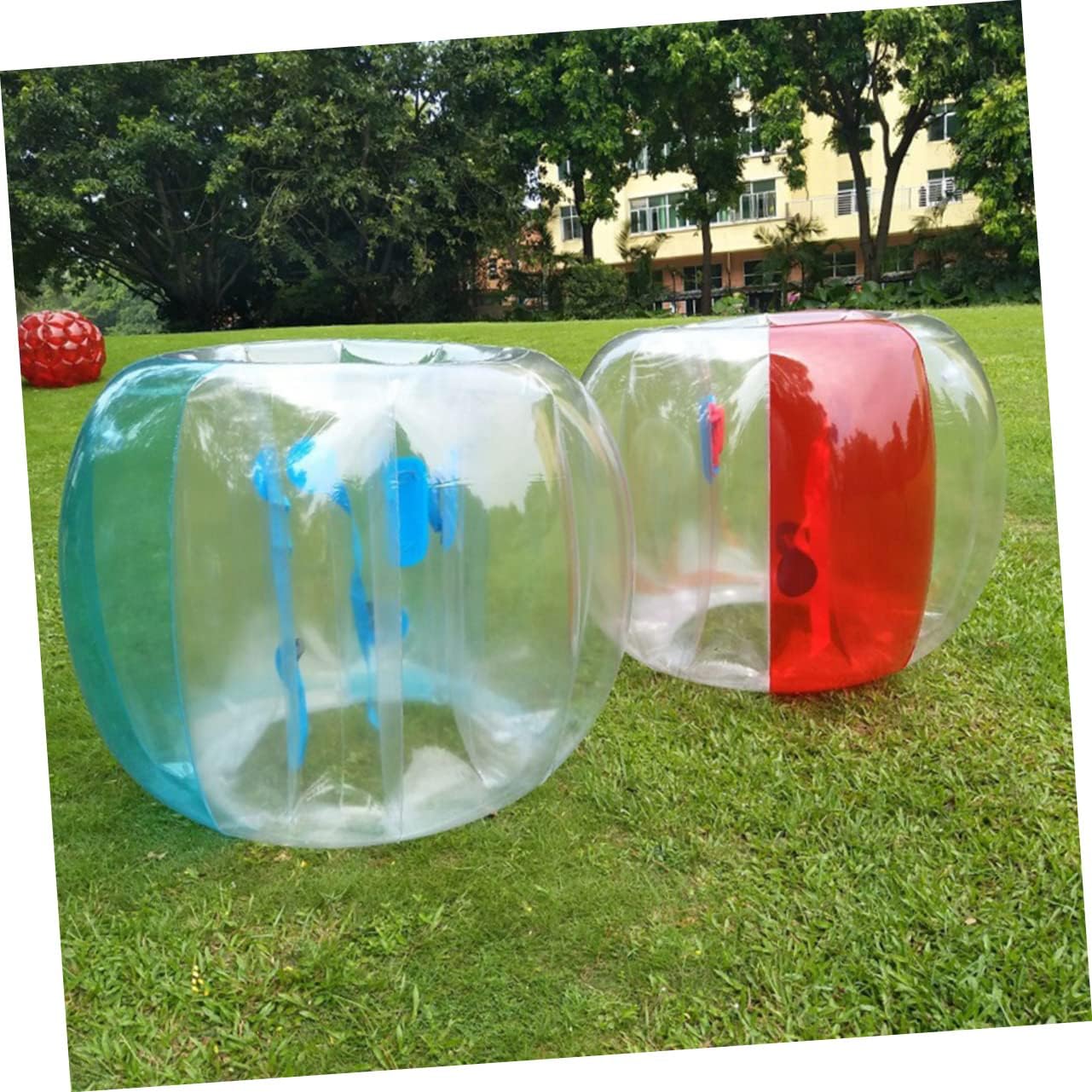 YARNOW Inflatable PVC Bumper Ball Transparent Blue Fun Outdoor Collision Game Prop for Adults for Backyard Beach Activities Encourages Coordination Friendly