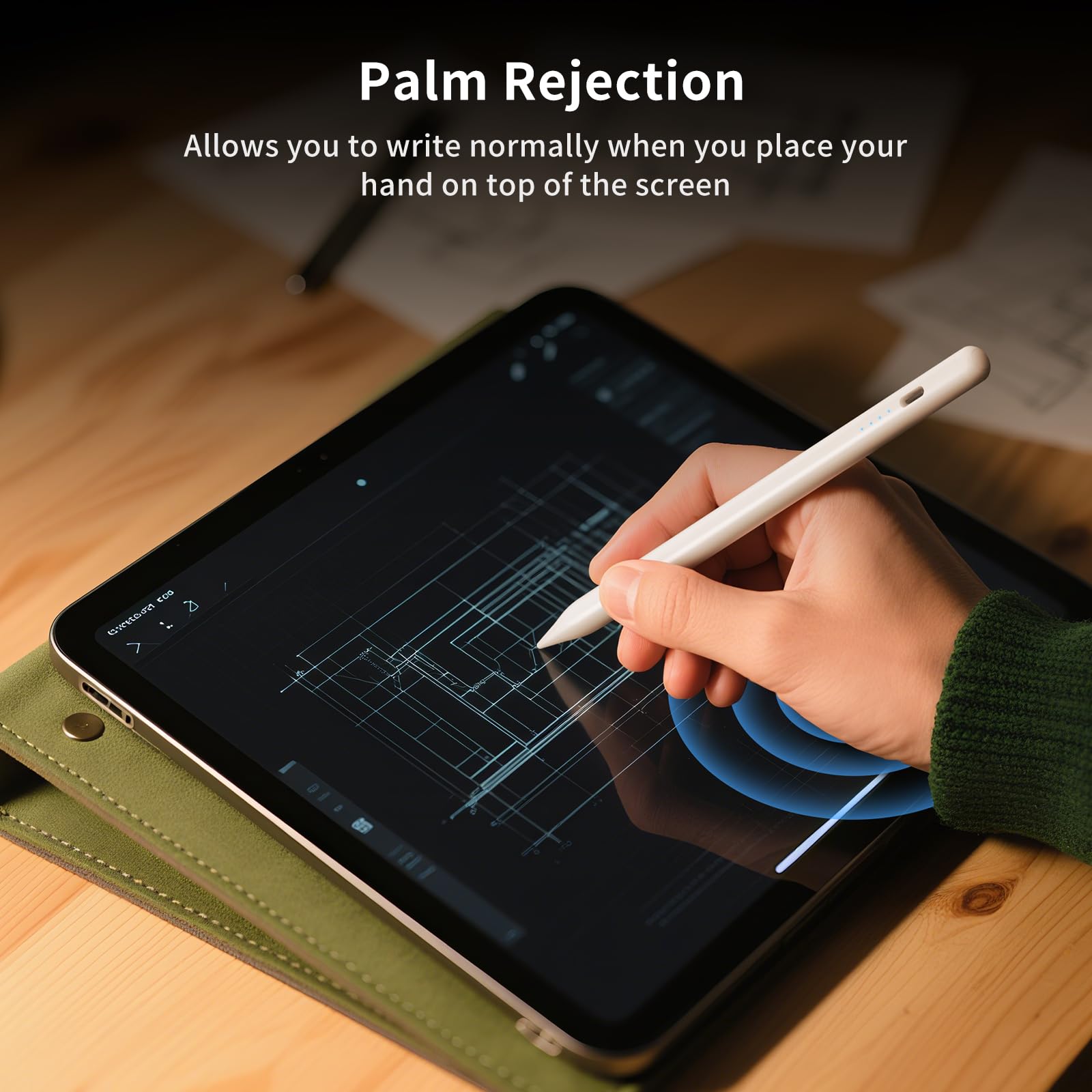 Eingabestift für iPad, Pencil A8 für Apple iPad 2018–2024, (2 x schnelleres Laden), Neigungsempfindlichkeit, Eingabestift für iPad 10/9/8/7/6. Generation, iPad Pro 12,9/11/13 Zoll M4