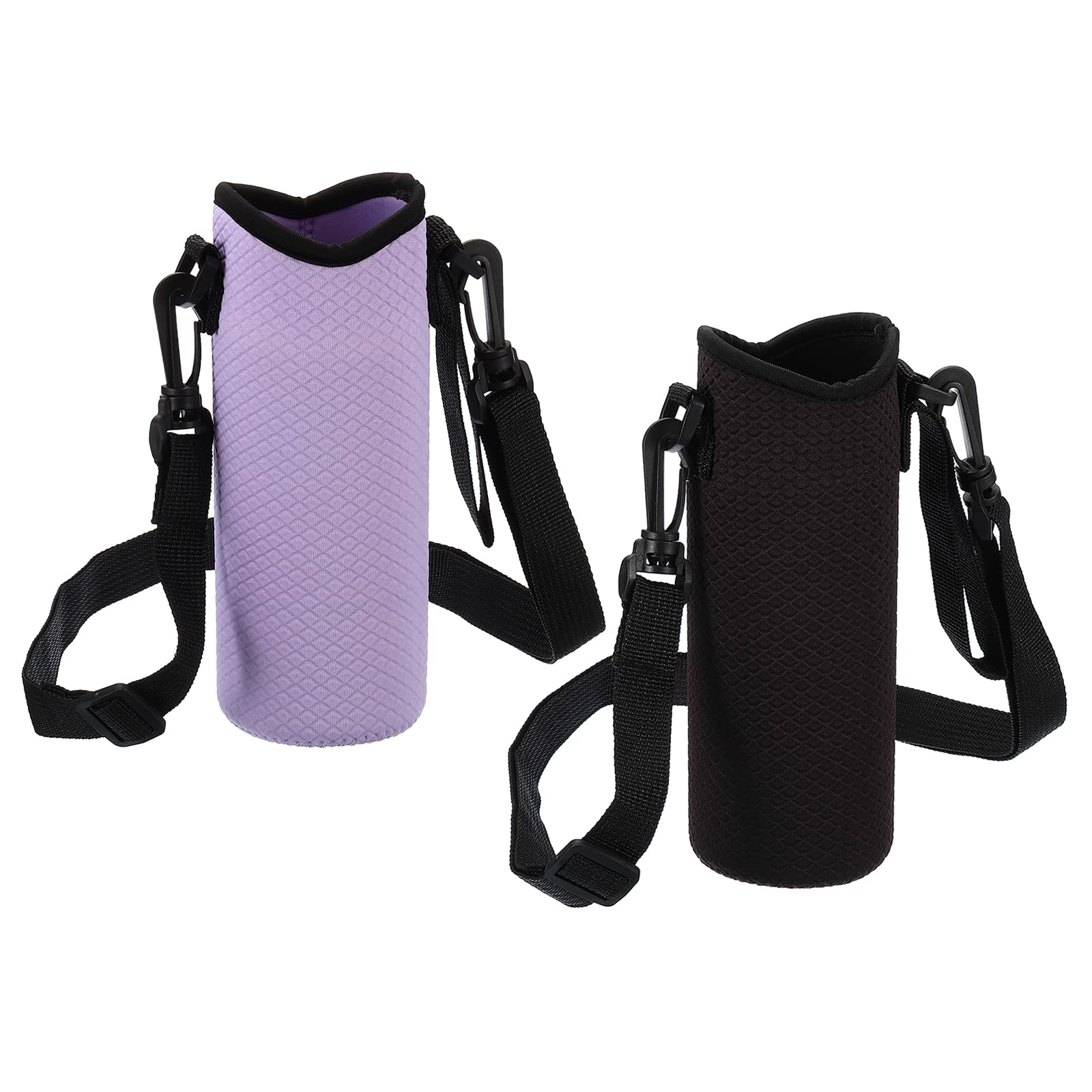 PATIKIL 2 Borracce Borsa In Neoprene Con Tracolla Regolabile - 66x185mm - Adatta Per Bottiglie Da 450-600ml - Blu Navy