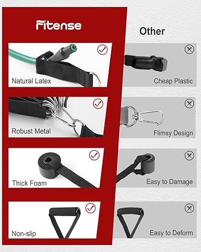Miniatura 7 de 6Pcs Resistance Bands, Workout Bands 270lbs, Exercise Bands with Handles/Door Anchor/Ankle Straps/Bag/Poster for Men, Heavy Resistance Bands for