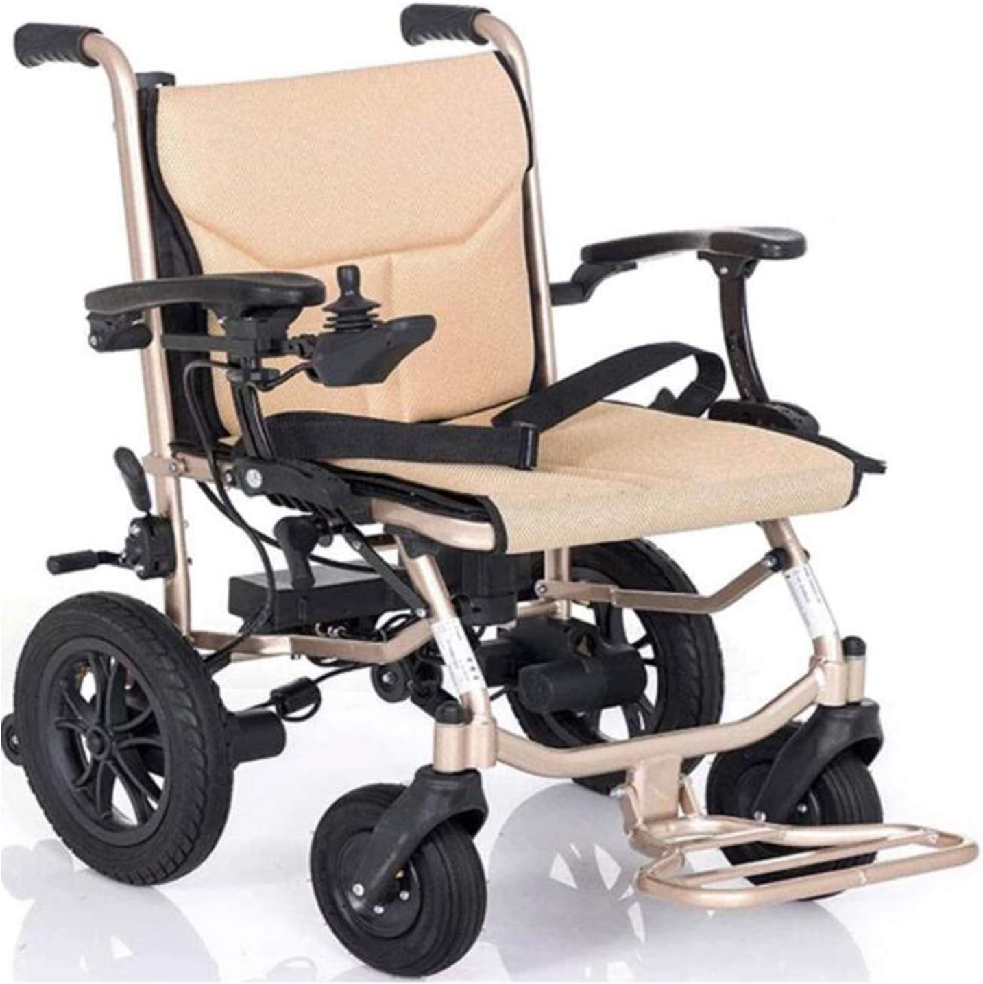 CANDYANA Folding Electric Wheelchair Powered Wheelchair Lightweight 16Kg Removable Lithium Battery Handrail Double Protection