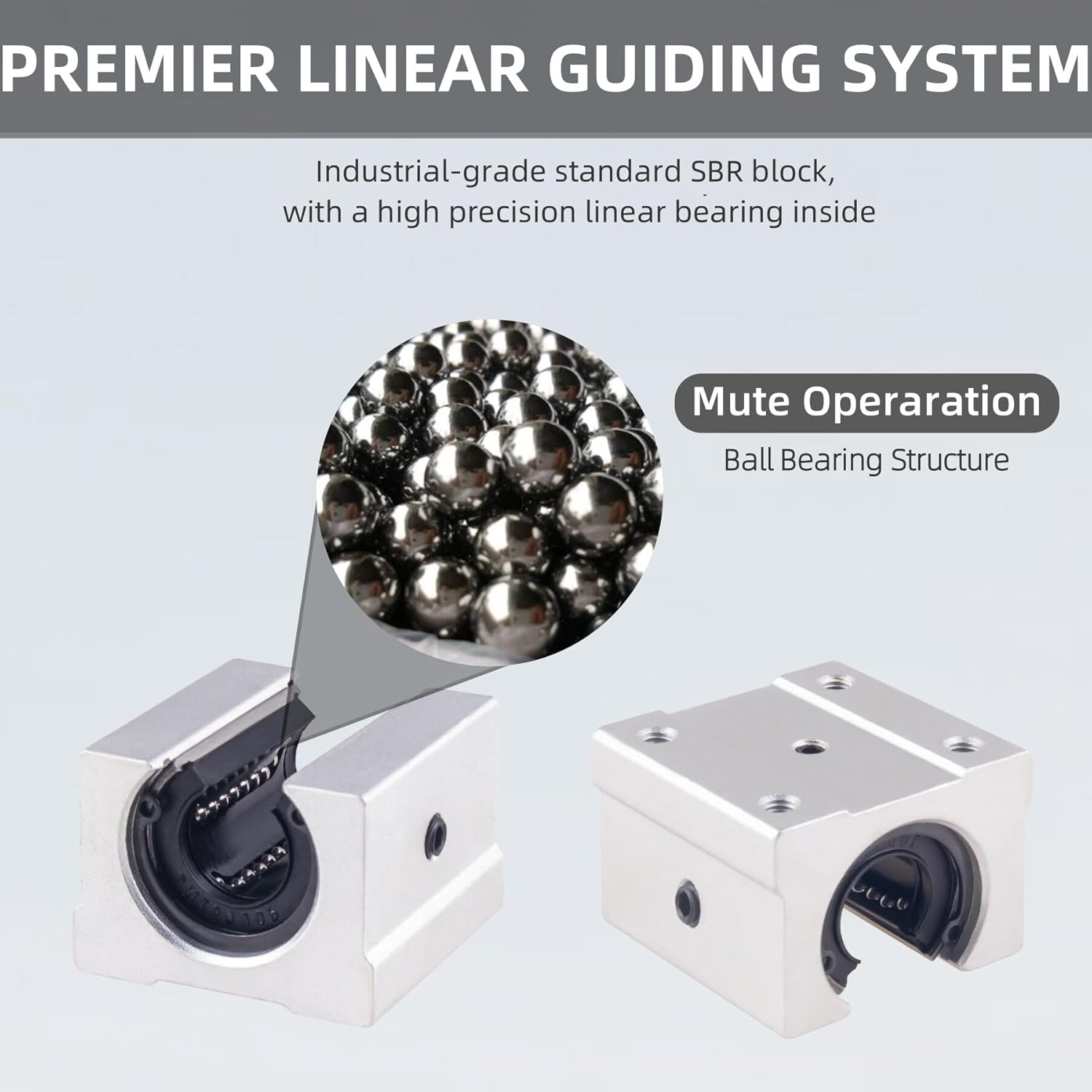 SBR16 Linear Rail 2500mm, Spliced Linear Guide 2PCS 1500mm and 2PCS 1000mm Fully Supported Linear Rail Shaft Rod 8PCS SBR16UU Block Bearing with Accessories for Automated CNC