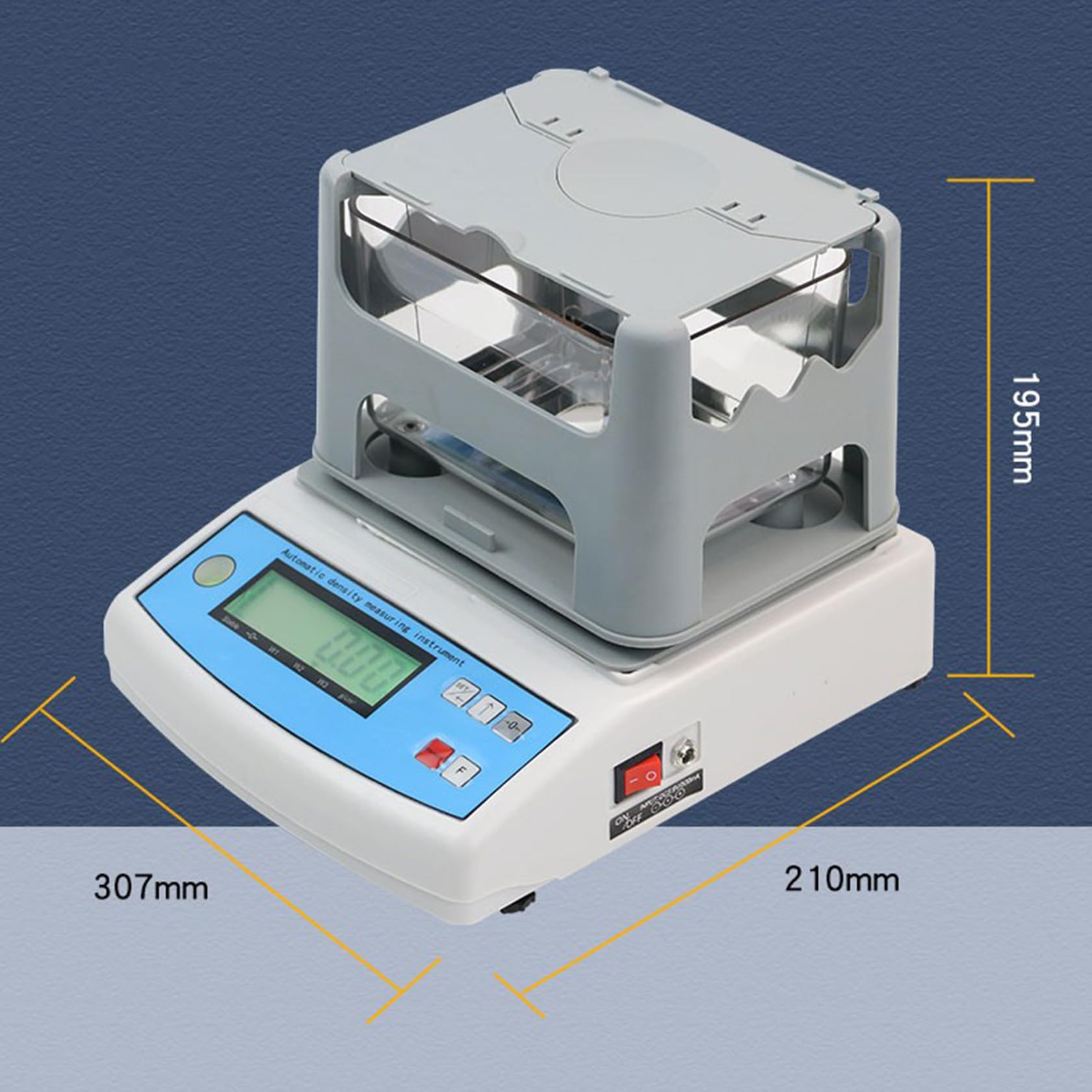 MH-300A Elektronisches Feststoffdichtemessgerät, hochpräziser Metallreinheitsanalysator, 0,001 g/cm3 hochpräzises Feststoffdichtemessgerät, für Labor, Schmuck, Industrie, Gewerbe