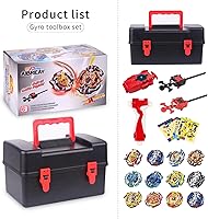 Vista 5 de Juego de trompos de combate Burst Gyro 12 trompos giratorios 3 lanzadores 1 agarre de juguete Juego de combate con batalla portátil Caja