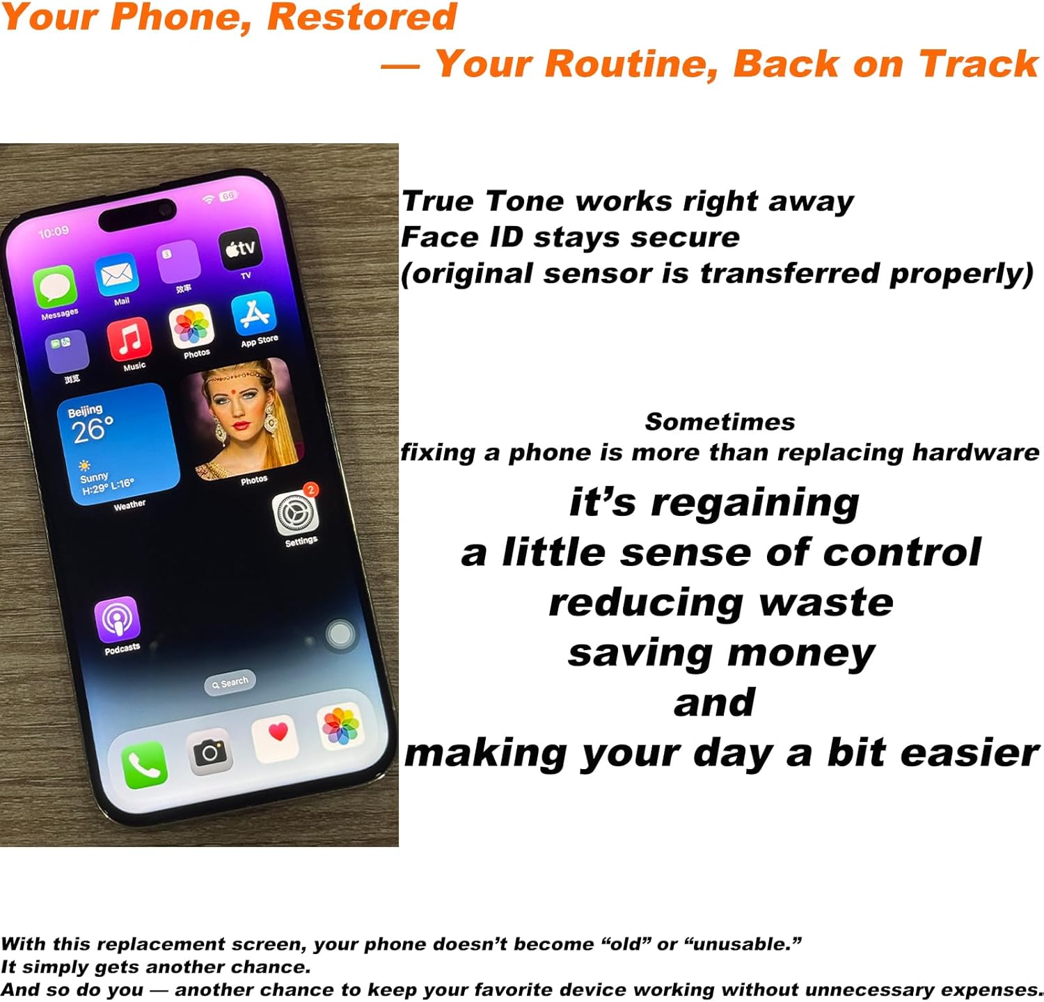 DIGI4U LCD for iPhone 16 Screen Replacement, 6.1''[3D Touch][Small Notch] Screen for iPhone 16 Display Digitizer Assembly, with Repair Tools for iPhone 16 LCD