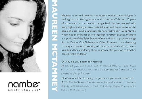 Miniatura 3 de nambe Marco de fotos con cuentas, 4 x 6 pulgadas, marco de fotos con vidrio templado, diseño vintage y contemporáneo, exhibición de mesa para